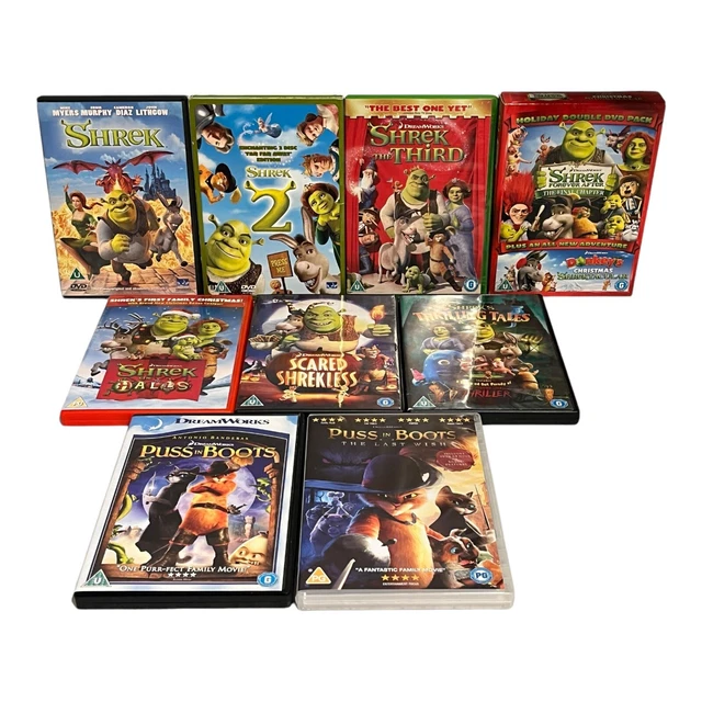 SHREK & PUSS In Boots Complete Collection (2001-2023 DVD) Region 2 PAL ...