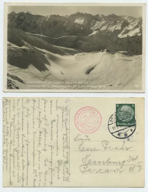 69943 - Edmund-Probst-Haus am Nebelhorn - Echtfoto - AK, gelaufen 19.2.1934