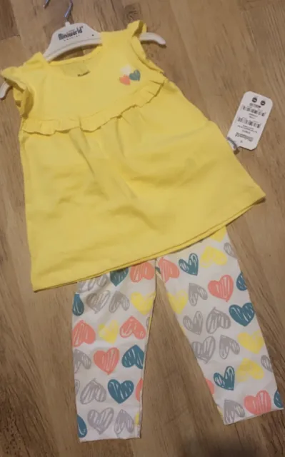 Girls Lovely 2 Piece Set. Yellow Top & Leggings. Aged 6yrs. Brand New