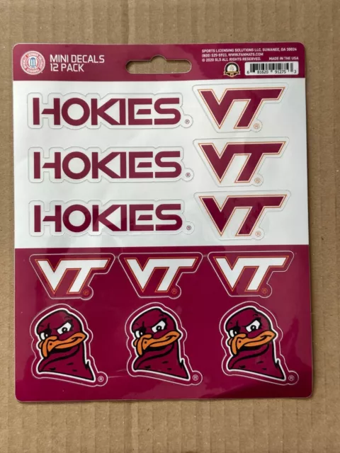 Virginia Tech VT Hokies Decal Set Mini 12 Pack - sticker sheet *Read Description