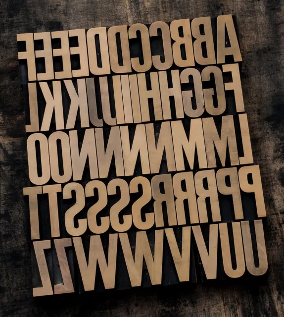 Konvolut Plakatlettern Buchstaben Lettern Stempel Typographie Druck Vintage ABC!