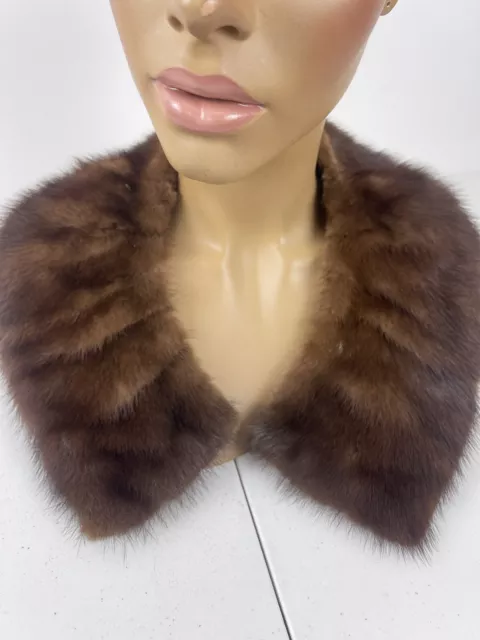 Vintage Genuine Mink Fur Stole Neck Wrap Collar Scarf Brown 1950’s Soft 24”