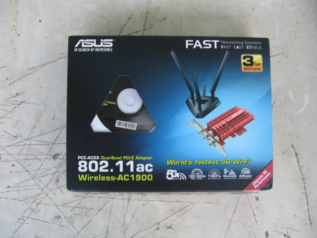 ASUS PCE-AC68 802.11ac Dual-Band Wireless-AC1900 PCI-E Adapter - Preowned