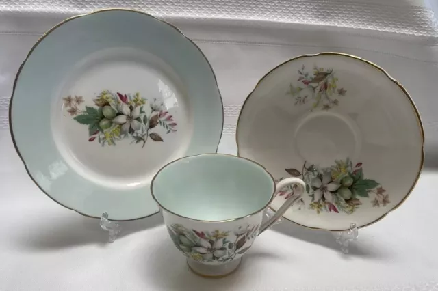 Vintage Royal Stafford Bone China Trio England Cup, Saucer & Side Plate-High Tea