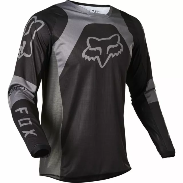 Fox 180 Lux Jersey Motocross MX MTB Saleté Dh Manches Longues Tricot Noir Gris S