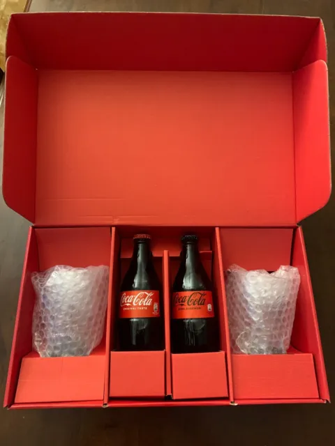Coca Cola box bicchieri bottiglie Coke&Meal idea regalo set