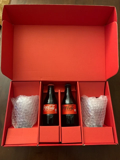 Coca Cola box bicchieri bottiglie Coke&Meal idea regalo set Coca Cola box bicchieri bottiglie Coke&Meal idea regalo set