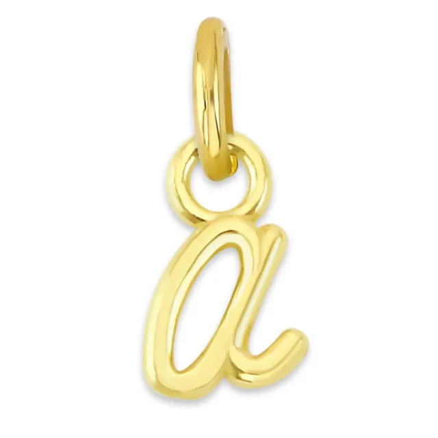 Massiv Gold Kleinbuchstaben Initial Charm in 10k oder 14k, winziger Buchstabe Charm für Armband
