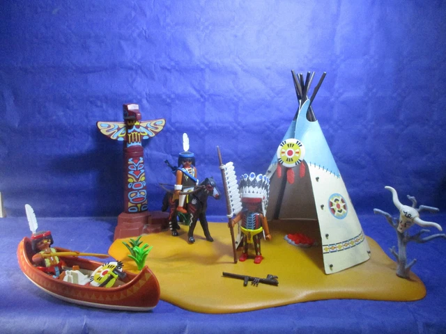 Lot Playmobil Western - Cowboys, Nordistes, Indiens - Figurines Et Accessoires - Occasion