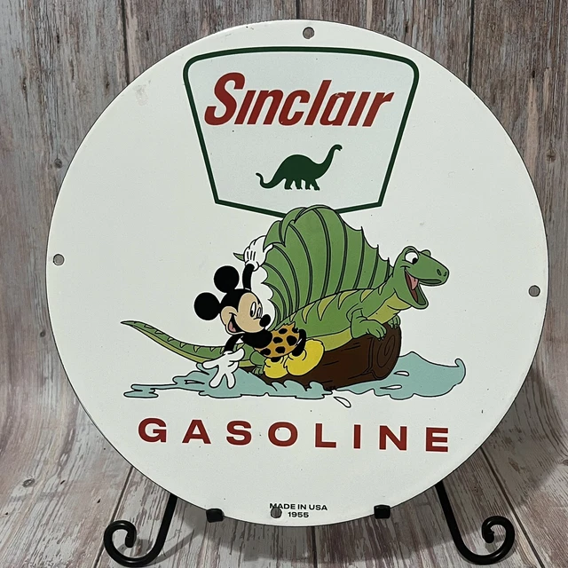 Vintage Sinclair Gasoline Porcelain Sign Gas Oil Station Service Dealer Mickey