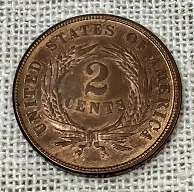 1864 Two Cent Piece Large Moto US Coin