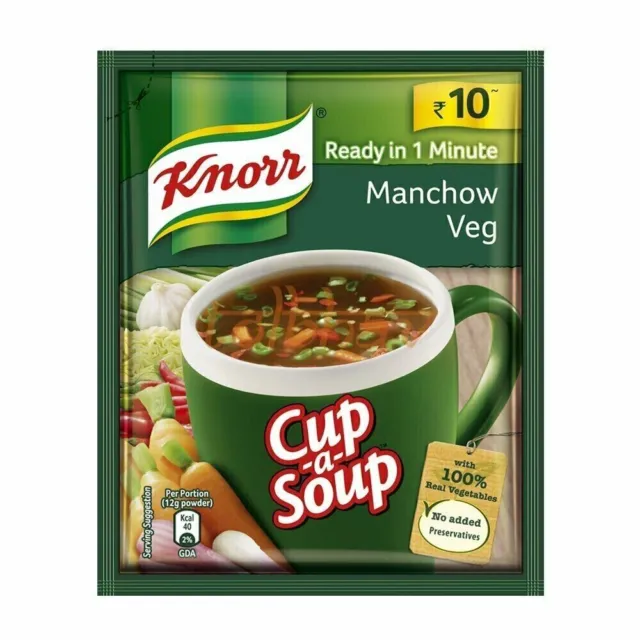 10 Pack of Knorr Cup a Soup Instant Manchow Veg Soup 11g each New