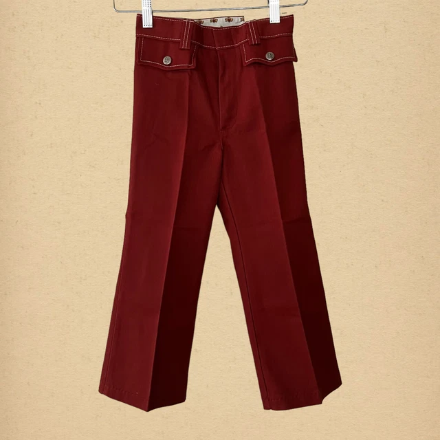 Deadstock Vintage 70s Winnie the Pooh by Sears Flare Denim Rust Pants, 6 years