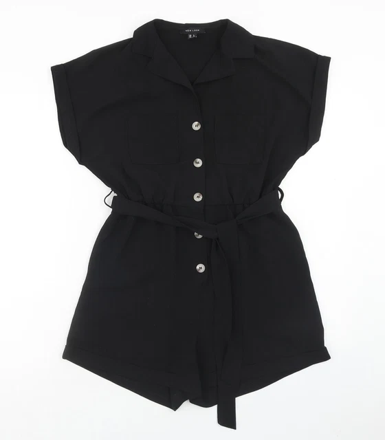 Tuta da donna nera poliestere New Look taglia 8 bottoni