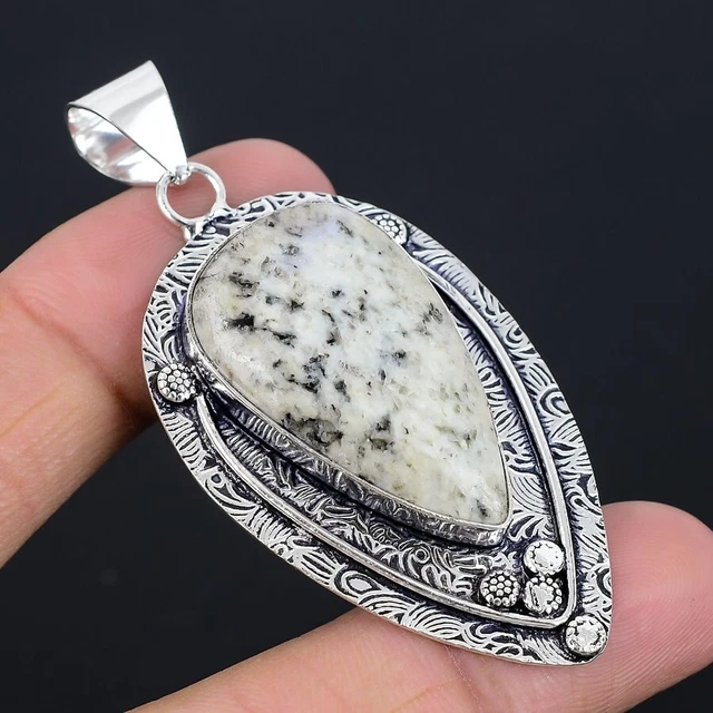 Natural K2 Blue Azurite Gemstone Jewelry 925 Sterling Silver Pendant For Girls