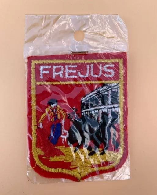 ÉCUSSON Patch FREJUS CORRIDA Blason Armoirie Tissu Brodé Ville Région Souvenir