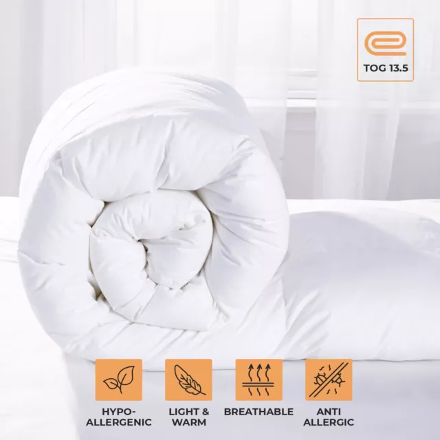 Anti Allergy Quilt Duvet 4.5,10.5,13.5,15 Tog Single Double King Size Bedding Uk 2