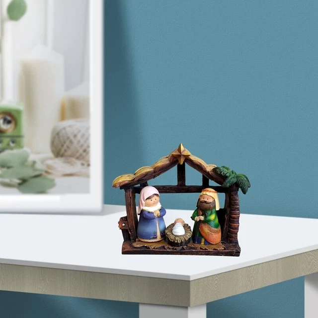 TZQFROCE Ensemble De Figurines De Crèche De Noël Avec éclairage