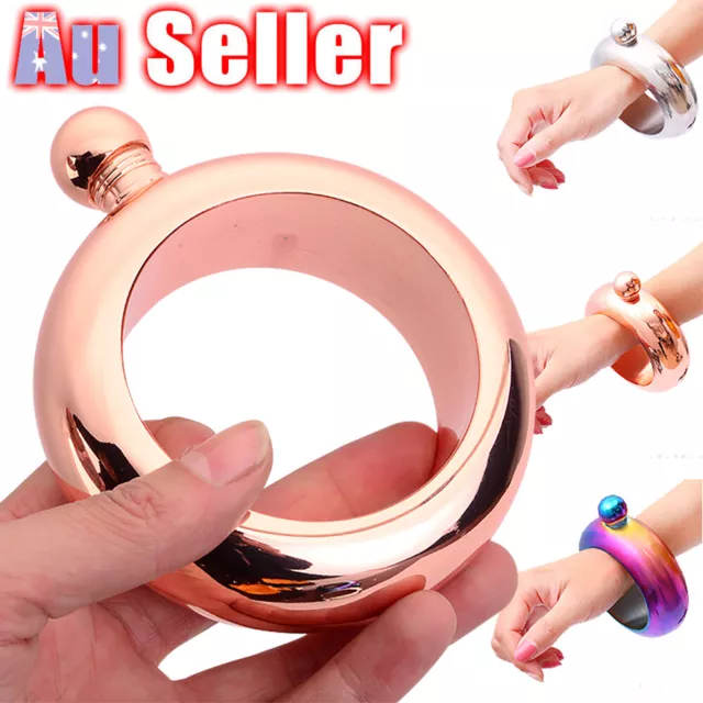 3.5oz Bangle Flask Smuggle Bracelet Festival Party Whisky Hip Alcohol Liquor New