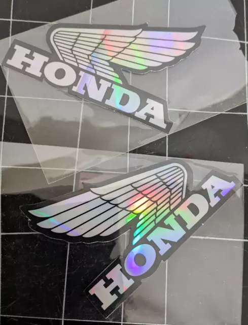 ORIGINAL Honda-Wing Flügel -SCHWARZ/SILBER 10cm-Tank Aufkleber-Sticker 80er