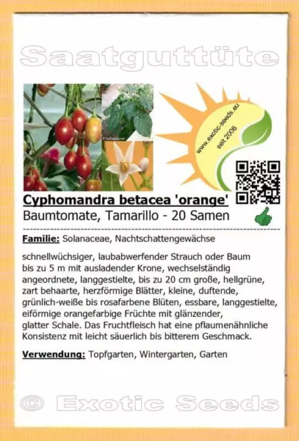 Cyphomandra betacea naranja - tomate de árbol - tamarillo - 50-500 semillas