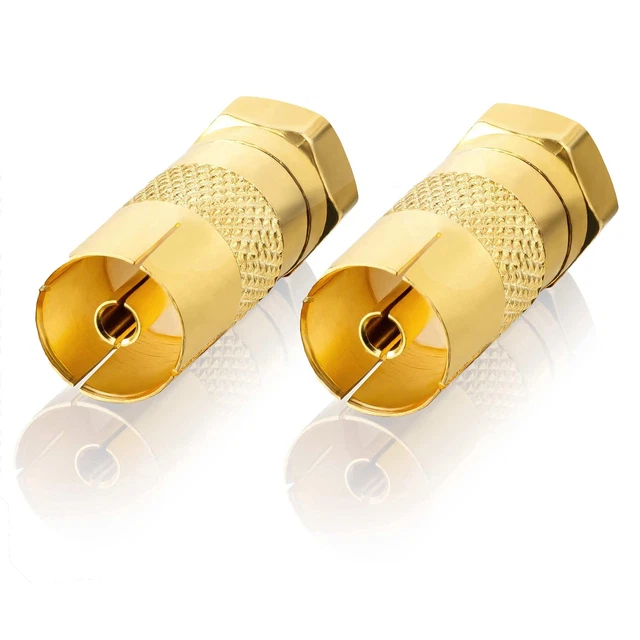 SEBSON SAT-adapter Set – F-connector Naar IEC – Schakel Eenvoudig Tussen Satelliet En Kabel-tv