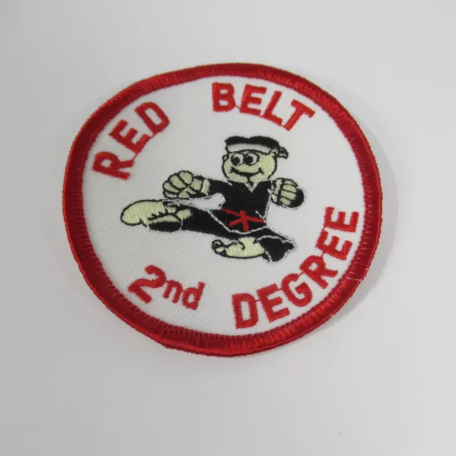 Red Belt 2nd Degree Patch Circle Round Patch Martial Arts