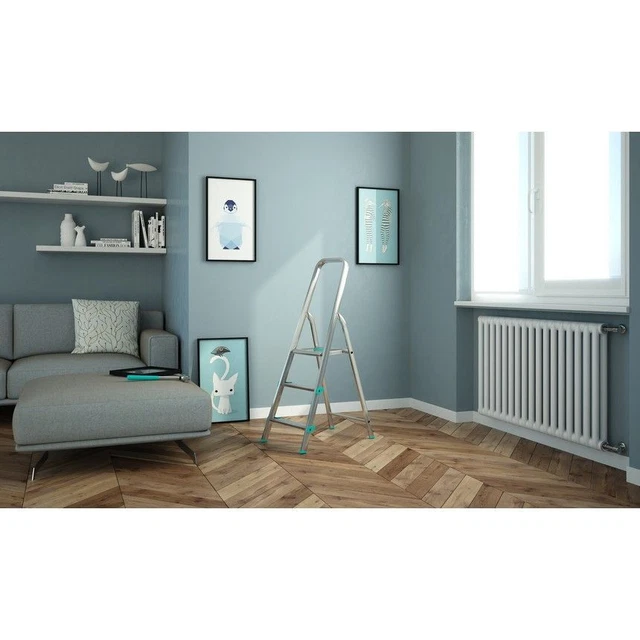 Scala LIBELLULA 3 Gradini In Alluminio E Piedini Antiscivolo EN131 MADE IN ITALY 2
