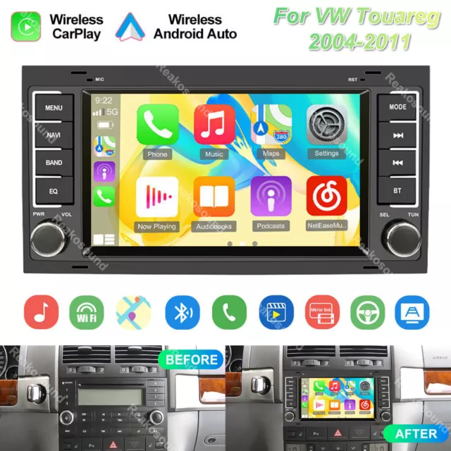 For VW Touareg 2004-2011 Android 13 Car Stereo Radio Bluetooth Sat Nav Head Unit