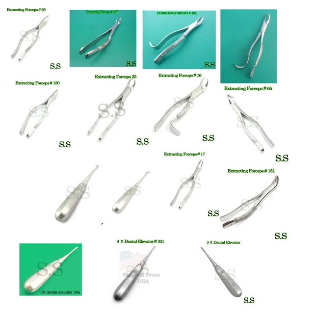 150 ASSORTED DENTAL Elevators Extracting Forceps Set Surgical Medical