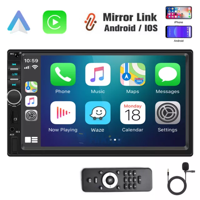 Doppel 2 DIN Apple Carplay Android Auto 7" Touch Screen Autoradio Bluetooth MP5