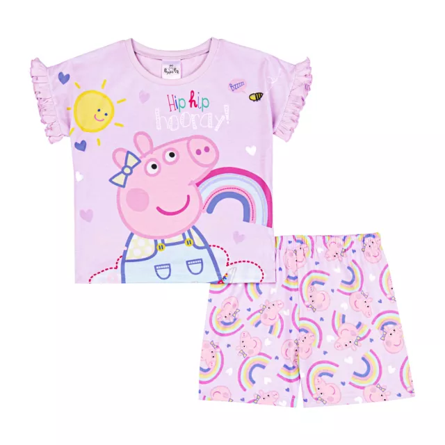 Peppa Pig Girls Pyjamas Short Pjs Set, Official Peppa Pig Nightwear