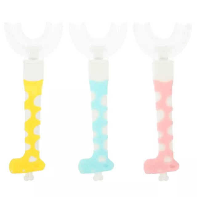3 Pcs Children Teeth Cleaner Silicone Toothbrush Manual Training Baby