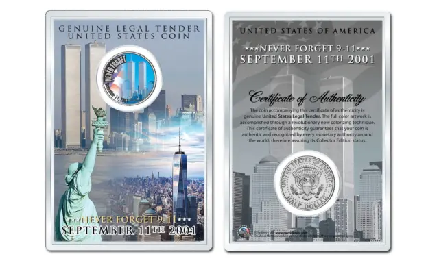 WORLD TRADE CENTER - Never Forget JFK Half Dollar U.S. Coin in PREMIUM HOLDER