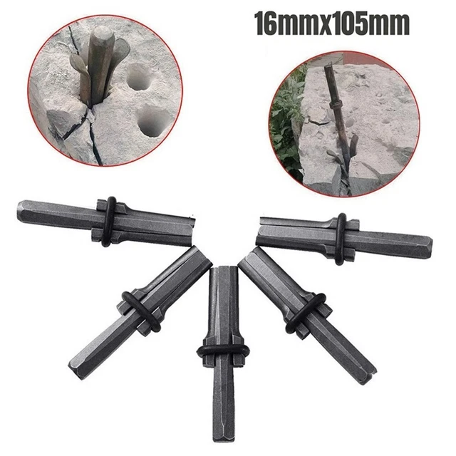 Set di strumenti spaccalegna acciaio di alta qualità per pietra dura roccia granito cemento 5 pezzi