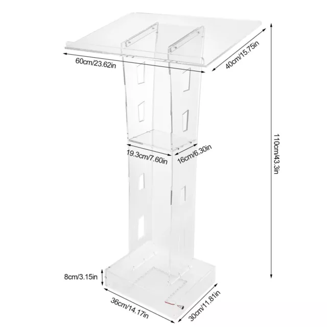 Conference Church Speech Podium Acrylic Lectern For Event Wedding Prayer 110 cm! 2