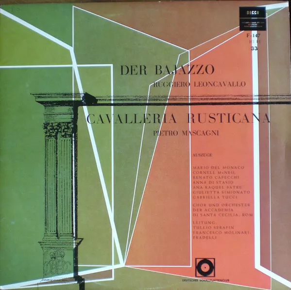 Ruggiero Leoncavallo / Pietro Mascag LP Comp Mono Club Vinyl Scha