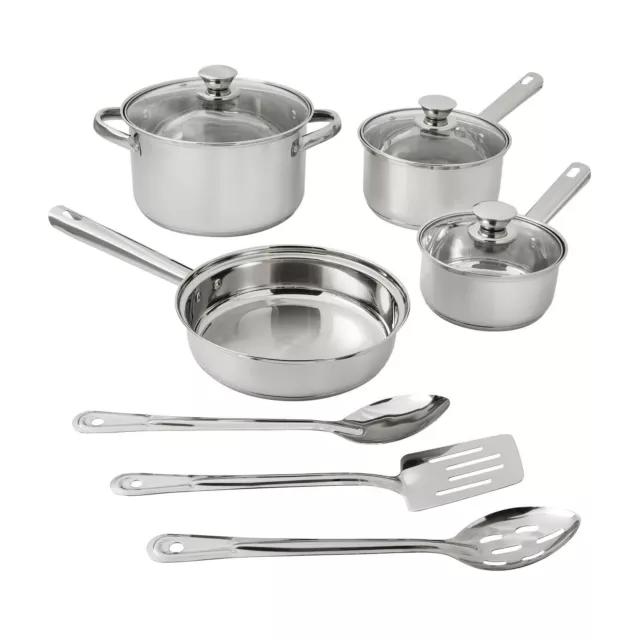 Emeril Lagasse Forever Pans, 10 Pcs Cookware Set with Lids and Utensils  Black M2