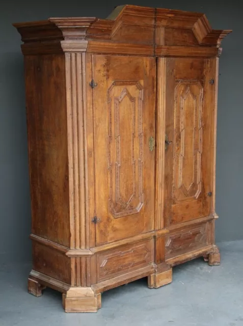 Antique Majestic baroque armoire wardrobe late 17th century carved oak original