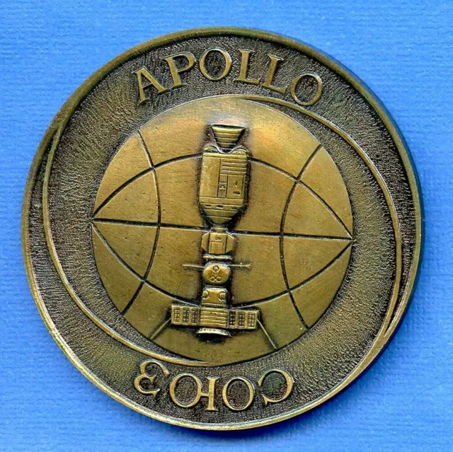 1975 Apollo-Soyuz USSR Soviet Medal 2 1/4" Rare Vintage Bronze Coin Token