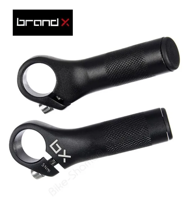 Brand-X Handlebar Stubby Bar-Ends / Grips Extension Bars for MTB / Hybrid Bike