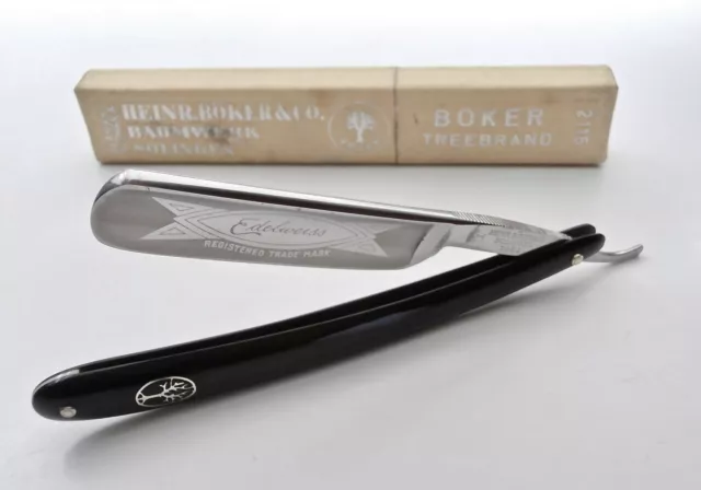 Rasiermesser BOKER EDELWEISS 5/8 Vintage Straight Razor, Used, Solingen LOOK!