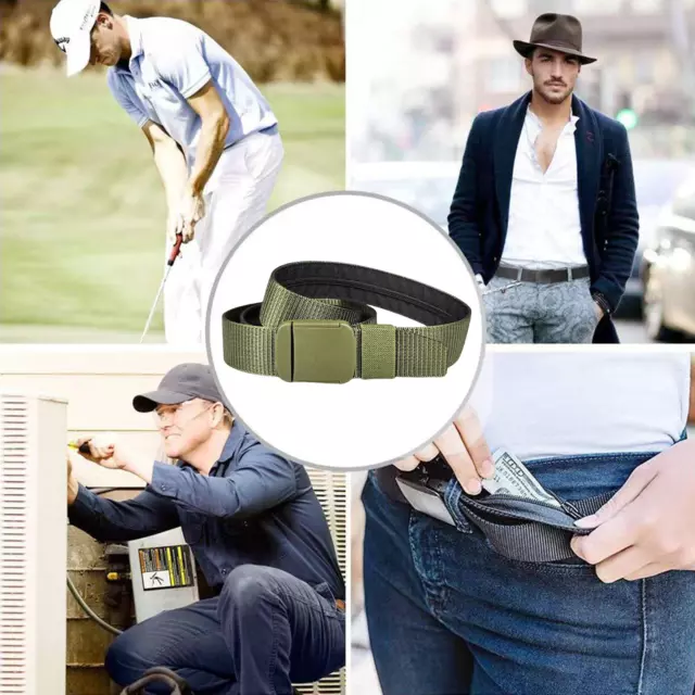 Travel Security Belt Hidden Money Pouch Wallet Pocket Waist Belt Safe Non-Metal 3