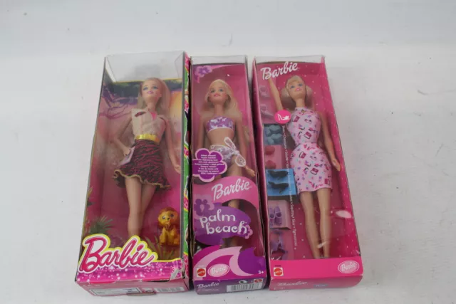 Barbie Mattel Boxed Dolls Modern Inc Palm Beach, Fashion Avenue Shoes x 3