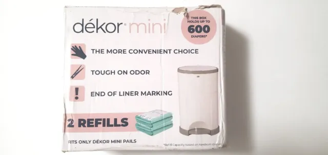 Dekor Mini Diaper Pail Refills 2 Count Box Economical Refill System