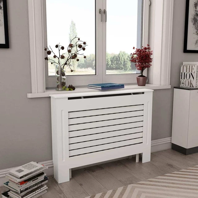 Vidaxl Coperture per Radiatori 2 pz Bianche 112x19x81,5 cm in MDF