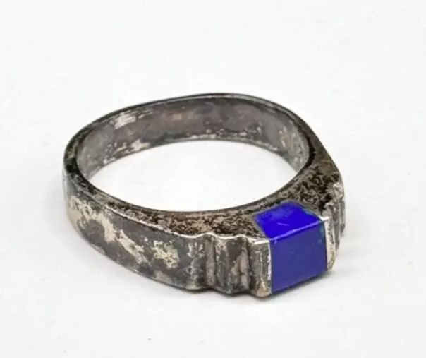 Vtg Southwestern Sterling Silver Lapis Lazuli Ring SIGNED Size: 6 G02