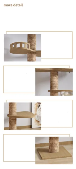 Tours d'arbre à chat Arbre à chat Moyen avec niche et perchoir beige 250cm 2