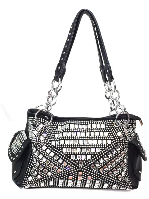 Zzfab Gem Studded Bling Purse Rhinestone Concealed and Carry Purse B316-2226