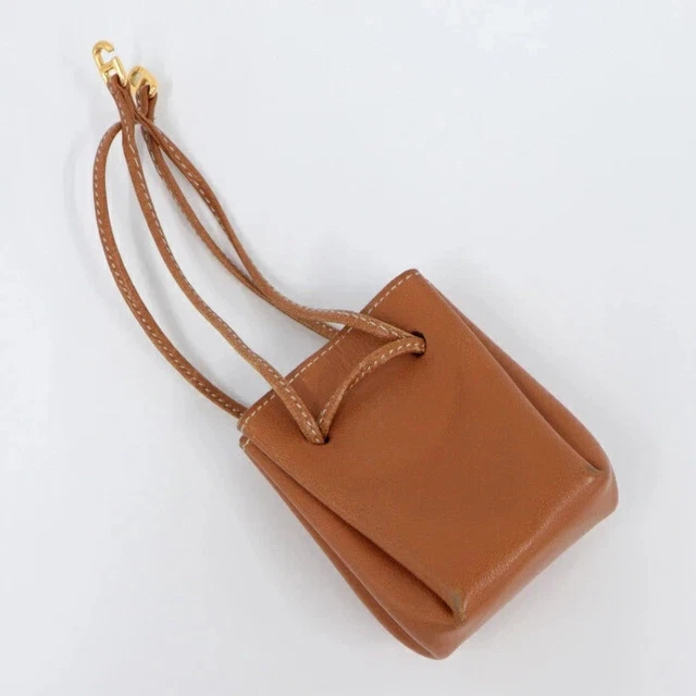 HERMES Togo-leather Vespa leather pouch bag brown camel Mini Pouch Free shipping